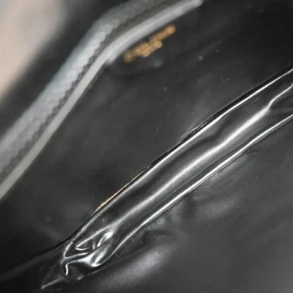 CELINE Logo Shoulder Bag Leather Black GHW Italy 66EG237 - Picture 10 of 15